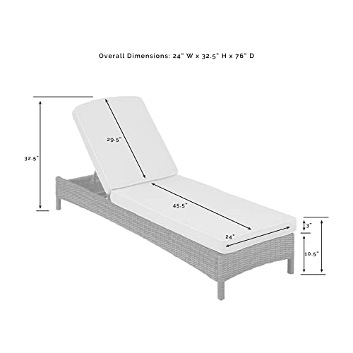 Crosley Furniture KO70070WB-SA Bradenton Outdoor Wicker Chaise Lounge with Sand Cushions