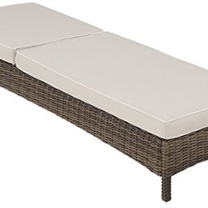 Crosley Furniture KO70070WB-SA Bradenton Outdoor Wicker Chaise Lounge with Sand Cushions