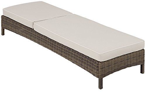 Crosley Furniture KO70070WB-SA Bradenton Outdoor Wicker Chaise Lounge with Sand Cushions