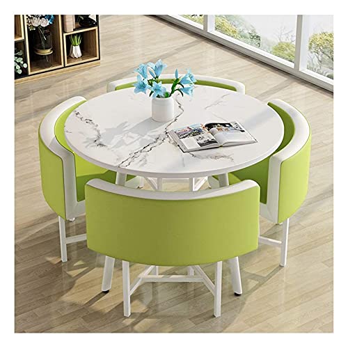 Office Business Hotel Lobby Dining Table Set, Office Table and Chair Set Hotel Reception Lounge Office Table and Chair Set 1 Table and 4 Chairs Leather 80cm Round Table Restaurant Kitchen Bedroom Leis