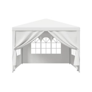 smartxchoices 10′ x 10′ gazebo canopy outdoor white waterproof tent with sidewalls and windows heavy duty tent for party wedding events beach bbq (white) …