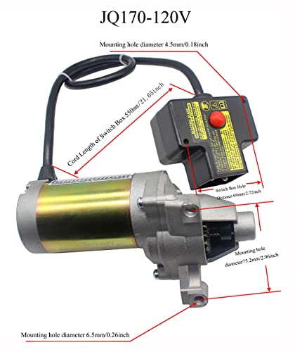 Fullas Electric Starter Motor 17 Teeth JQ170 Compatible with Cub Cadet Troy Bilt Snow Thrower Replacement 951-10645, 951-10645A, 751-10645, 751-10645A