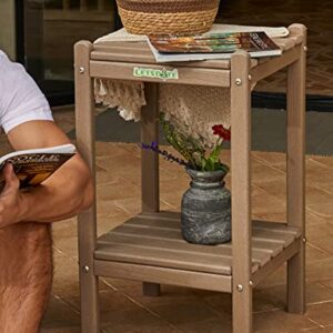 letsdate 3-Piece Patio Rocking Chairs Set | 2 Love High Back Plastic Rocking Chairs with 1 Side Table, Outdoor & Indoor | HDPE |Easy to Assemble | for Lawn, Porch(Medium Brown)