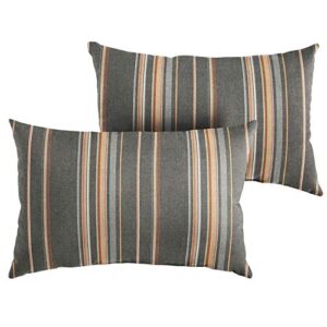 mozaic company sunbrella stanton greystone outdoor pillow set, 13 x 20, 2 count