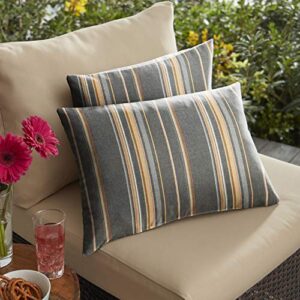 Mozaic Company Sunbrella Stanton Greystone Outdoor Pillow Set, 13 x 20, 2 Count