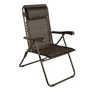 bliss hammocks gfc-612-j wide reclining sling w/pillow, foldable, outdoor, lawn, patio, adjustable lounge chair, weather & rust resistant, 275 lbs capacity, jacard-bronze frame, 26-inch
