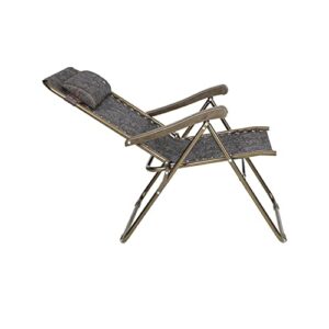 Bliss Hammocks GFC-612-J Wide Reclining Sling w/Pillow, Foldable, Outdoor, Lawn, Patio, Adjustable Lounge Chair, Weather & Rust Resistant, 275 Lbs Capacity, Jacard-Bronze Frame, 26-Inch