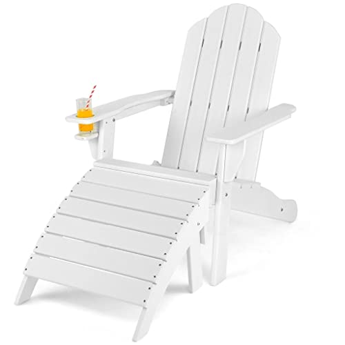 FKSDHDG Recliner and Folding Food Set All Weather Outdoor White