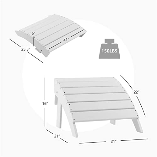 FKSDHDG Recliner and Folding Food Set All Weather Outdoor White