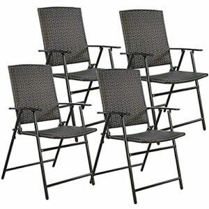 fksdhdg 4 piece brown folding chair furniture outdoor indoor camping garden pool