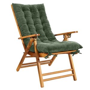 tiita rocking chair cushion with ties overstuffed seat back cushion pad tufted pillow for outdoor indoor home (green, 20 x 47 inch)