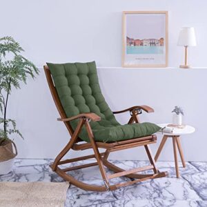 Tiita Rocking Chair Cushion with Ties Overstuffed Seat Back Cushion Pad Tufted Pillow for Outdoor Indoor Home (Green, 20 x 47 inch)