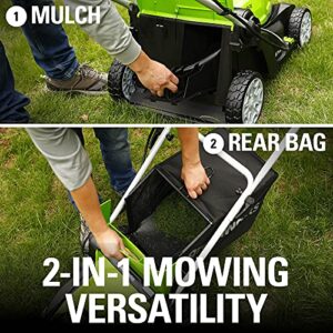 Greenworks 40V 17 inch Cordless Lawn Mower,Tool Only, MO40B01