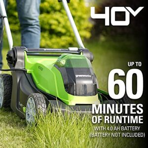 Greenworks 40V 17 inch Cordless Lawn Mower,Tool Only, MO40B01
