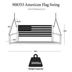 BACKYARD EXPRESSIONS PATIO · HOME · GARDEN 908353-NM Outdoor Porch Metal American Flag Patio Swing-Red, White and Blue-Backyard Expressions