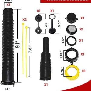 Kool Products Gas can spout replacement, gas can nozzle included with unleaded reducer, gas can vent kit, gas can gasket, Second Base Cap to Fit Additional Cans, Chord and Filter Screen