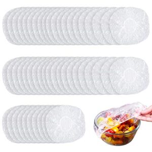 linkidea 50 pieces elastic food storage covers reusable stretch plastic wrap bowl covers alternative to foil for family outdoor picnic
