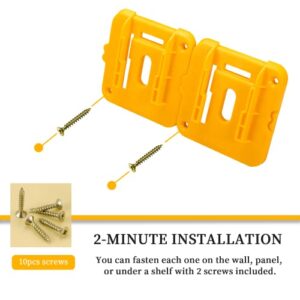 Crivnhar 5 Pack Battery Holder for Dewalt 20V Battery Mounts Dock Holder Fit for DCB200 DCB201 DCB202 DCB203 DCB204(w/10 Screws, No Battery)