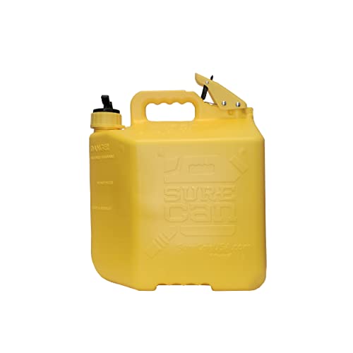 SureCan 5 Gallon Type-II Safety Diesel Container is the One Can for Work, Home, and Play, has a Flexible Rotating Spout, Self-Venting, Safety Fill Cap, Total Flow Control, Spill-Free, 5-Gallon Diesel Can, Easy to Use, 3-Year Warranty, Yellow