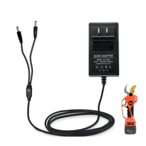 t tovia battery charger ac/dc power adapter for gps51 21v cordless electric pruning shears, applicable model gps51-b2130