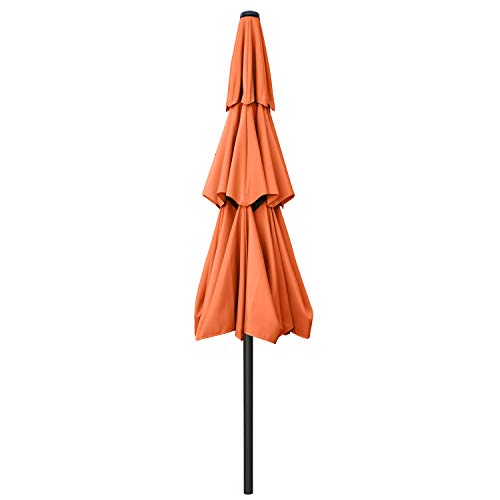 ABCCANOPY Solar Led Patio Umbrellas 3-Tiers 9FT (Orange)