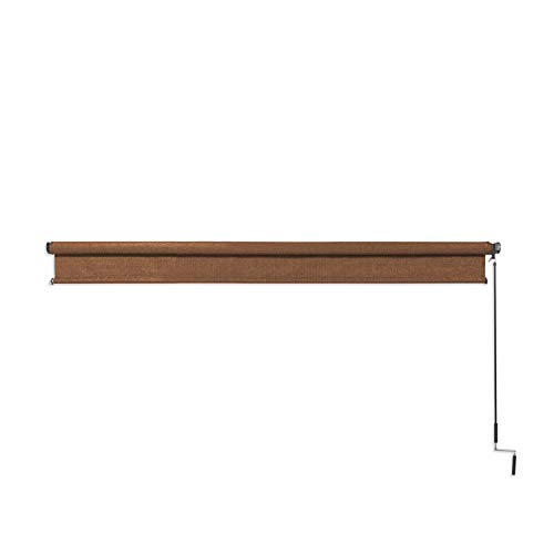 Coolaroo 448264 Cordless Outdoor Roller Shade with 90% UV Protection, Mocha