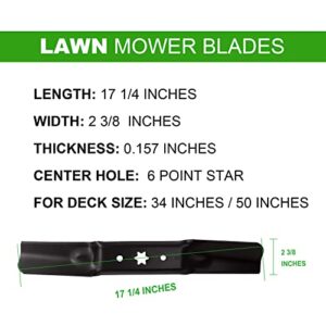 ILONPA (3) Lawn Mower Blades for Cub Cadet MTD Troy Bilt 942-05052A ZT S50 XT1 GT50 LT50 XT2 50 inch Deck
