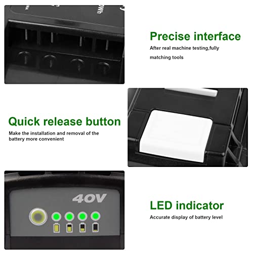 OP4060 40V 6000mAh Lithium Battery Replacement for All Ryobi 40-Volt Power Tools OP4015 OP4026 OP40201 OP40261 OP4030 OP4040 OP40401 OP4050 OP40501 OP4050A OP40601 OP4060A RY40200 RY40403 （2 Pack）