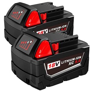 s skstyle 5.0ah battery for milwaukee m18 48-11-1850 2 pack lithium-ion 18v battery 48-11-1852