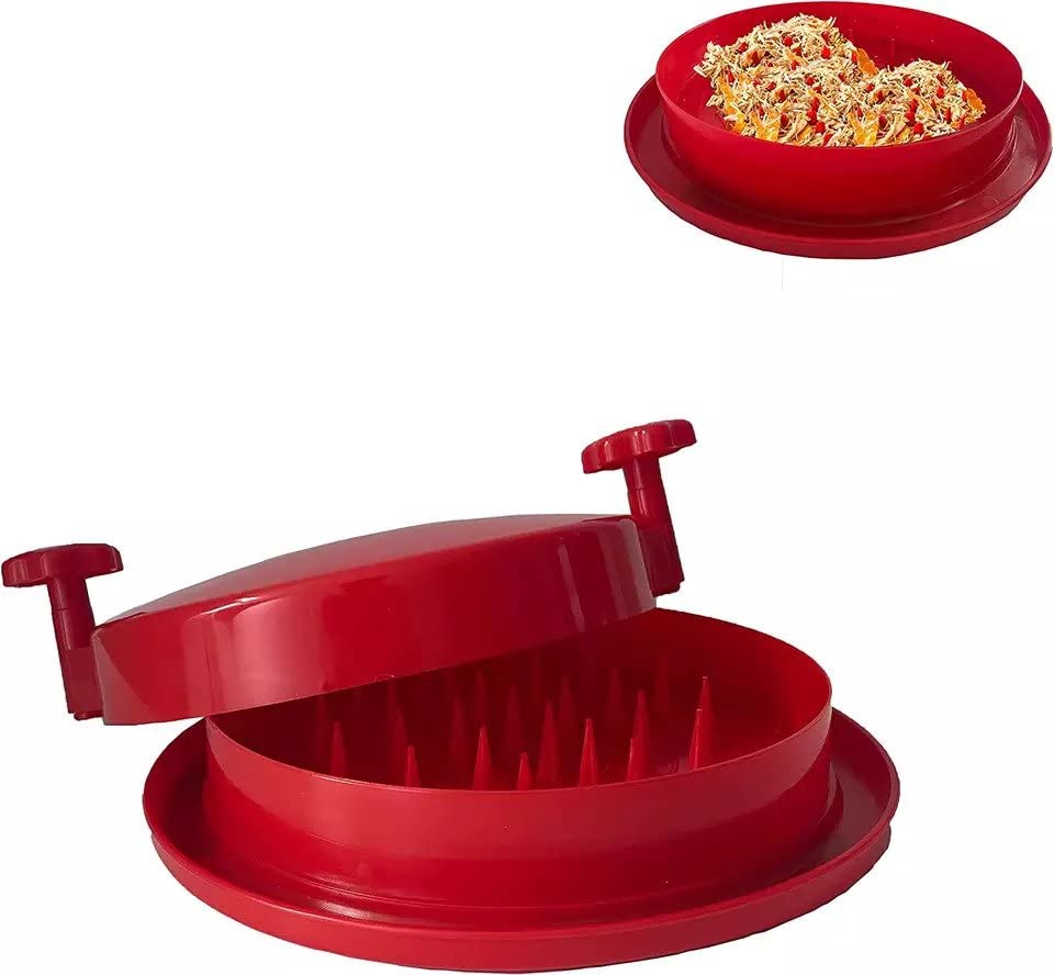 MY DEVELOPMENT Chicken Shredder Tool Twister with Handles | Non-Skid Base Chicken Shredder Machine | Shredder Machine for Beef, Pork and Chicken Meat | Shredder Gadget for Kitchen – Red