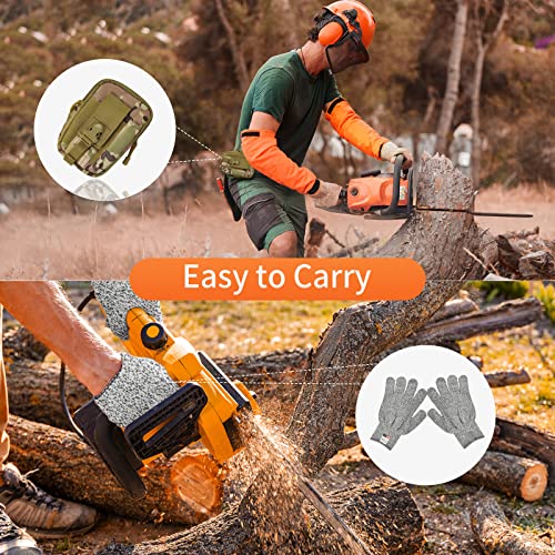 【New Version】Chainsaw Sharpener, Chainsaw Chain Sharpening Jig with Cut-Resistant Gloves and Iron Chain Brush,Suitable for All Kinds of Chain Saws and Electric Saws, Keep Your Chain Saw in Top Shape