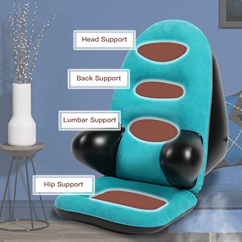 MKSY Inflatable Reading Pillow with Household Air Pump, Inflatable Leisure Sofa Chair with Support Arms Portable Floor Chair Chaise Lounge for Indoor Outdoor Use (Blue)