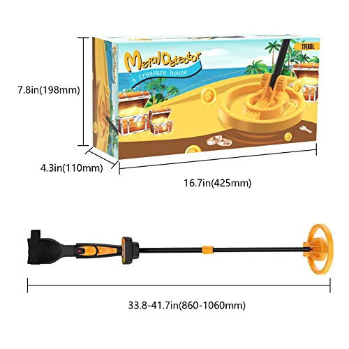 Metal Detector for Kids-Child Junior Metal Detectors Lightweight with Adjustable Stem and Waterproof Search Coil, High Accuracy Pinpointer for Detecting Gold, Coin and Beach Treasures