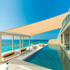 garden expert 20’x20′ sun shade sail sand large square canopy sail shade cloth for patio garden outdoor backyard