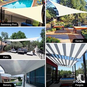 Garden EXPERT 20'x20' Sun Shade Sail Sand Large Square Canopy Sail Shade Cloth for Patio Garden Outdoor Backyard