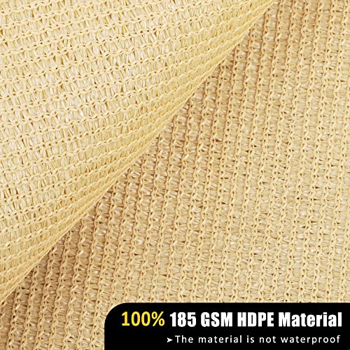 Garden EXPERT 20'x20' Sun Shade Sail Sand Large Square Canopy Sail Shade Cloth for Patio Garden Outdoor Backyard