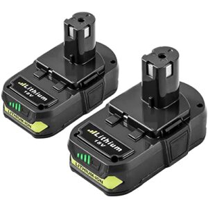 3.0ah for ryobi 18v lithium-ion one+ plus battery p102 p103 p104 p105 p107 p108 p109 p122 cordless power tools 2 packs