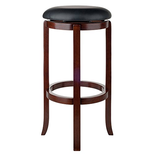 Winsome Walcott Swivel Bar Stool, 30", Walnut