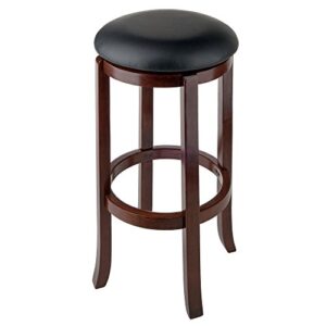 Winsome Walcott Swivel Bar Stool, 30", Walnut