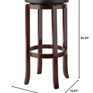 Winsome Walcott Swivel Bar Stool, 30", Walnut