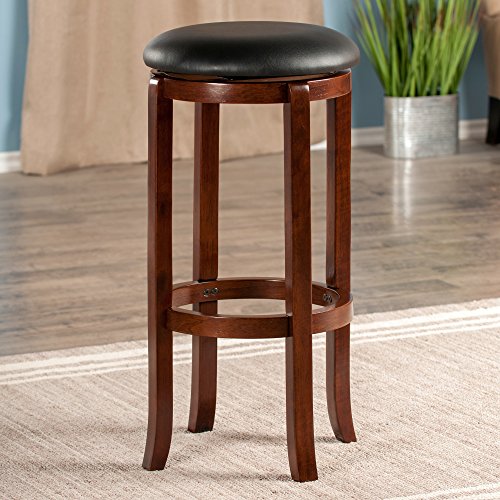 Winsome Walcott Swivel Bar Stool, 30", Walnut