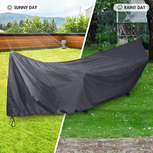 Lazcorner Waterproof Hammock Cover, Polyester Protective Cover Included Adjustable Buckle Strap for 11-12FT Hammock Stand, Black