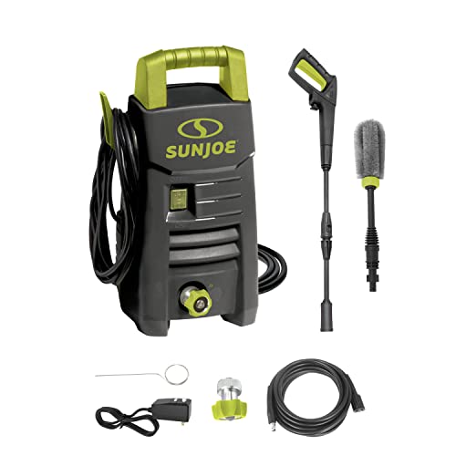 Sun Joe SPX205E-MAX Electric Pressure Washer, 1550 PSI Max*, 1.4 GPM Max*, Adjustable Spray Wand, Rim Brush, Black