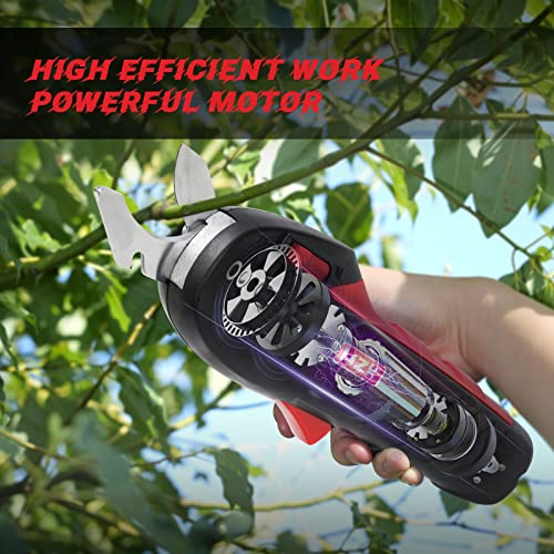 MZK Professional Cordless Electric Pruning Shears 7.2V Battery Powered, Tree Branch Flowering Bushes Trimmers With Safety Protection, Max Reach 16mm [0.63inch] Cutting diammeter