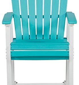 Signature Design by Ashley Outdoor Eisely HDPE Patio Barstool, 2 Count, Turquoise