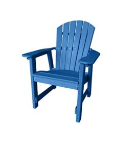 phat tommy patio dining chairs with arms – recycled poly composite outdoor furniture – weather proof chair, blue