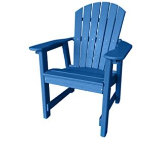 Phat Tommy Patio Dining Chairs with Arms - Recycled Poly Composite Outdoor Furniture - Weather Proof Chair, Blue