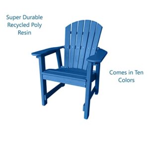 Phat Tommy Patio Dining Chairs with Arms - Recycled Poly Composite Outdoor Furniture - Weather Proof Chair, Blue