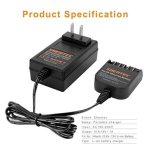 Shentec 10.8V-12V Li-ion Battery Charge Compatible with Hitachi BCL1015 329369 329370 329371 329389 331065 Slide-in Style Batteries (Not for Ni-MH/Ni-Cd Battery)