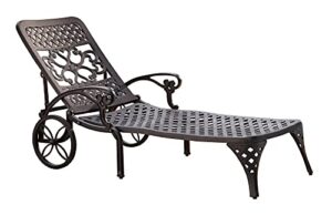 homestyles 6654-83 sanibel outdoor chaise lounge, black